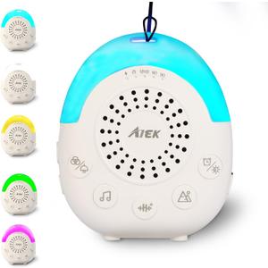 Noise Sound Machine Night Light White Noise Machine with 30 Soothing Sounds & 5 Color Nursery Lights Timers Child Lock USB Rechargeable Sleep Sounds Machine for Baby Kids Adults