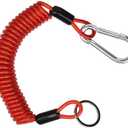 XFIRE-GEAR 6FT Trailer Brake Away Cable, Trailer Breakaway Safety Cable Spring Towing Coiled Wire for RV Trailer Emergency Camper Breakaway Switch