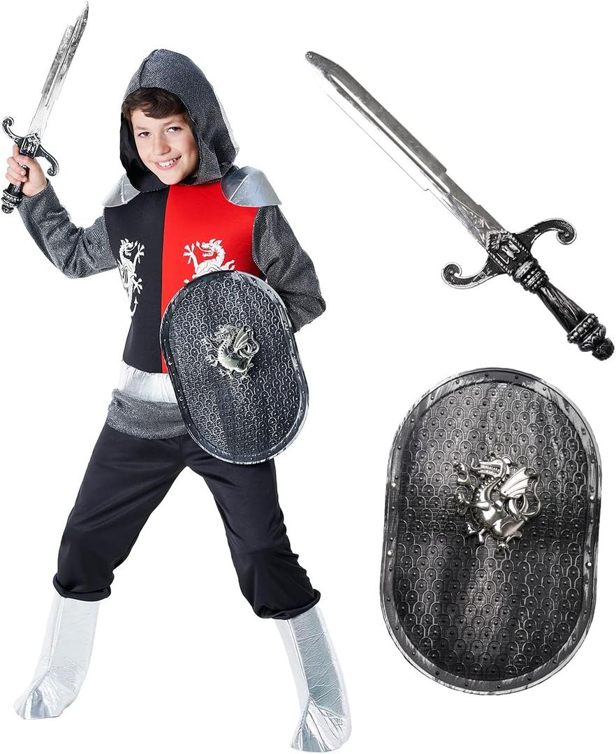 Morph Medieval Knight Costume for Kids - Boys Knight Armor Halloween Costume - Medieval Dress Up for Boys (Large - (9 - 11 Years))