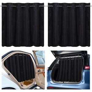 XCBYT Car Window Shades - Upgrade 2 Pack Car Privacy Curtians with Rods for Baby 99% Light Block Window Covers for Camping, Napping, Sleeping, Breastfeeding, Cloth Changing