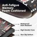 Arttown Coffee Cafe Vintage Anti-Fatigue Kitchen Rug Set of 2 Red Black Retro Farmhouse Cushioned Floor Standing Mat Waterproof Non-Slip Kitchen Mat and PVC Ergonomic Comfort Foam Rug, Size: 17.3 x 47 inch + 17.3 x 29 in, Color: Red Black Espresso Kitchen Mat