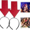 YOOLEETC 2pcs Arrow Headband | New creative symbol headband | Party Festival parade Concert Support group headband(Red Arrow x2, Large)