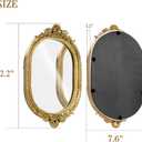 GUOER Vintage Antique Decorative Bathroom Vanity Tray Decor Mirror Tray for Dessert Table Coffee Table Vanity Home Decor Serving Tray with Handle Gold
