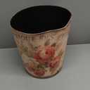 10L Wastebasket Retro Decorative Garbage Can Waterproof PU Leather Wastebasket Without Lid for Kitchen, Office, Living Room, Bedroom