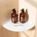 Corner Shelf Wall Mount, Floating Corner Shelves,Corner withs Wire Hole for TV, Cable Box,Corner Wall Shelf for Bathroom, Bedroom, Kitchen, Livings Room, Study Room (White, 1Pack 6 in)