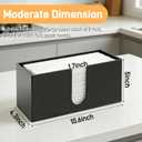 ZAVOOS 2 Pack Acrylic Paper Towel Holder, Black Countertop Napkin Dispenser for Z-fold C-fold Trifold, Multifold Hand Towel Storage Holder Organizer for Bathroom, Toilet, Kitchen