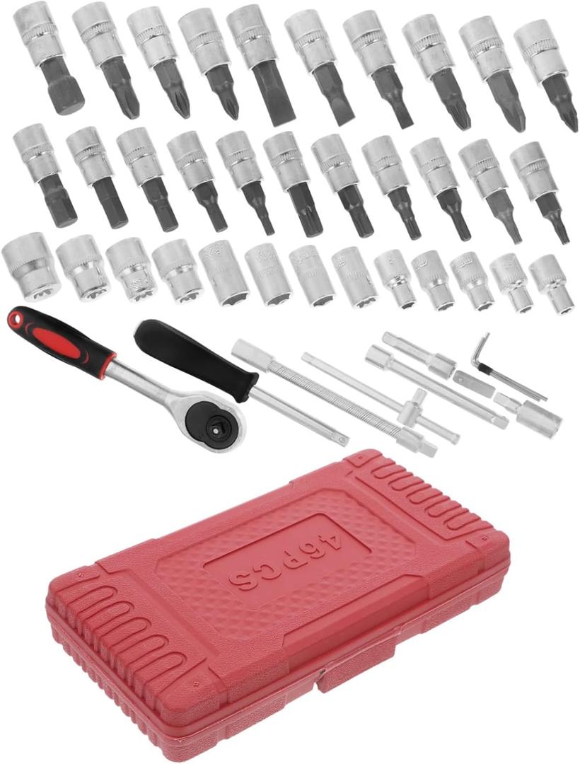 Alipis Car Repair Tool Kit 46pcs Socket Ratchet Wrench Set Compact Tool Kit Small Socket Set Chrome Vanadium Steel Home Garage Auto Alipis Car Repair Tool Kit 46pcs Socket Ratchet Wrench Set Compact Tool Kit Small Socket Set Chrome Vanadium Steel Home Garage Auto