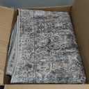 2x10 Brown Grey Vintage Washable Runner Rugs for Hallway Kitchen Boho Hallway Carpet Low Pile Non-Slip Retro Distressed Accent Throw Rug for Entryway Bathroom Bedroom
