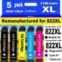 PayForLess for 822XL Remanufactured for Epson 822XL Ink Cartridges for 822 XL T822 Workforce Pro WF-3820 WF-3823 WF-4820 WF-4830 WF-4833 WF-4834 Printer 2 Black 1 Cyan 1 Magenta 1 Yellow 5 Pack