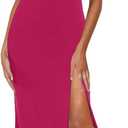 Wedding Guest Dress 2025 Cutout Cocktail Party Maxi Dresses (Pink, L)