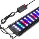 AQQA Aquarium Light,Full Spectrum LED Fish Tank Lights,12"-54" Adjustable Multi-Color White Blue Red Green LEDs with Extendable Brackets,14W-31W for Freshwater Plants (23W (24"-32"))