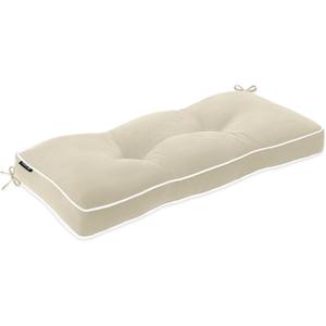 Favoyard Outdoor Bench Cushion 36 x 14 Inch Water-Resistant & 3-Year Fade Resistant Patio Furniture Cushions Tufted Garden Seat Pads for Indoor/Outdoor Porch Sofa Settee Couch with Ties, Beige