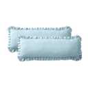 FMLIUY Ruffled Body Pillow Pillowcases Set of 2 – Soft Wrinkle Resistant Brushed Microfiber Body Pillowcases –Envelope Pillow Shams Festive Gift for Hotels, Guest Rooms 20x54 Inch (Baby Blue)