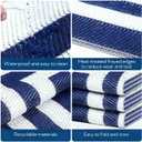 9'x 12' Outdoor Rug,Waterproof Reversible Patio Rugs,9x12 ft Plastic Straw Outdoor Carpet Foldable Plastic Camping Mat for Outside RV, Patio,Picnic,Camper,Balcony,Porch(Navy Blue &White)