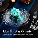 Prestee Clear Plastic Plates, 150ct of 9" Disposable Heavy Duty Hard Plates for Party, Elegant Cake Dessert Salad Appetizer Dinner Plate for Wedding, Holiday, Easter Plates, Christmas Party Supplies