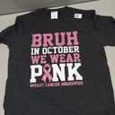 Bruh in October Wear Pink Breast Cancer Awareness Kids Boys T-Shirt 10 M