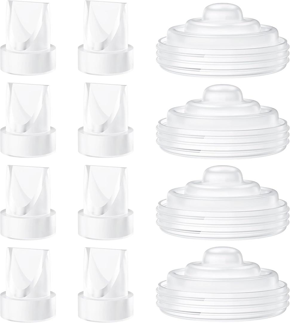 12 Pack Pump Parts, 8PCS Duckbill Valves 4PCS Silicone Diaphragm Compatible with Momcozy M5, Replace Mom Cozy M5 Replacement Parts