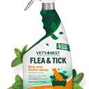 Vet’s Best Indoor Flea and Tick Spray – Dog Flea and Tick Treatment for Home, Plant-Based Formula with Natural Oils, Kills Fleas, Eggs & Ticks on Contact, Made in USA, 32 oz