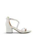DREAM PAIRS Women's Ankle Strap Low Chunky Heels Open Toe Blocked Strappy Sandals Dress Shoes for Wedding Bridal Party (7.5, White)