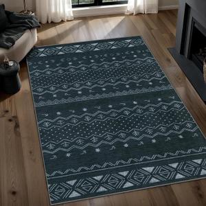 SERISSA 3x5 Washable Non-Slip Boho Area Rug for Living Room
Grey Geometric Small Rug, Soft Low-Pile Moroccan Indoor Throw Carpet for Bedroom Kitchen Dining Room Office