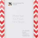 Handicrafts Home Red Picture Frame, Handmade Bone inlay 5x7 Frame for Living Room, Bedroom, Office, Desk, Shelf & Gallery Wall, Boho & Coastal Home Decor, Gallery Wall, Mosaic Chevron Collection