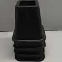 6 Inch Heavy Duty Bed Risers, Furniture Risers for Desk, Chair, Table or Sofa, Couch Lift Risers, Supports up to 2200 lbs per Leg(4 Pack Black)