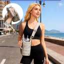 Water Bottle Holder with Strap for 30/32 oz, Crossbody Water Bottle Carrier Bag with RFID Blocking Phone Pocket