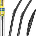 5 PLUS Silicone Windshield Wiper Blades Replacement for 2017-2010 GMC Terrain / 2017-2010 CHEVY Equinox Wiper Blades(Set of 3),Automotive Replacement Windshield Wiper Blades-24"/17"/13"