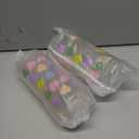 Qinyoung 24 Pack Reusable Valentine's Day Cups with Lids and Straw Bows Candy Conversation Heart Plastic Cups 13.5oz Valentine's Party Clear Drinking Cup Tumblers for Galentines Party Supplies Gifts