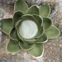 Boston International Stoneware Tealight Holder Decorations for Home Spa Meditation, 5.5", Sage Flower