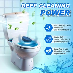 Toilet Bowl Cleaner Tablets Blue Toilet Tank Cleaners, SepticSafe Hard Water Stain Remove, Odor Remover Bathroom& Effervescent Stain， Automatic Toilet Cleaning & Deodorizer，50 Count AutomaticHAole