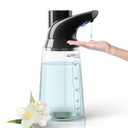 Summon The Elves Automatic Liquid Soap Dispenser Touchless, Black 4-Level Adjustable Modern Type-C Rechargeable Electric Sensor Soap Dispenser, Hand Sanitizer Dispenser for Kitchen(23.7oz/ 700ml)