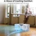 EZ-CHILL 9 Window Fan with Remote Control, 3 Speed Dual Fans with Auto-Locking Expanders, 3 Modes (Cool, Circulate, Exhaust), Fabric Cover, White