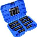 8PCS Spline Lug Nut Socket Set, CR-MO Universal Wheel Lock Removal Tool & Master Key Kit for Automotive Locking Lug Nuts, 5/6/7/12 Spline