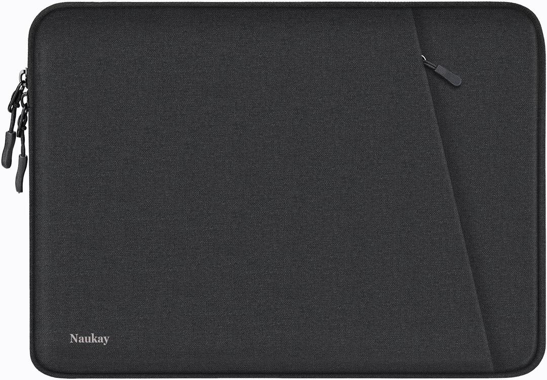 Laptop Sleeve Case 13.3 inch, Shockproof Protective Computer Cover with Accessories Pocket, Portable Laptop Bag Compatible with MacBook Air/Pro 13-13.3 inch, Compatible for MacBook Pro 14 inch, Black | Shockproof, Black