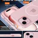 FNTCASE for iPhone 15 Case: for iPhone 14 Case & iPhone 13 Case [Compatible with Magsafe] Translucent Matte Magnetic Phone Cover - Military Grade Drop Protection Shockproof Protective Cases - Pink