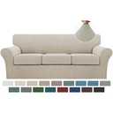 Turquoize 4 Piece Sofa Covers for 3 Cushion Couch Sofa Slipcover Soft Couch Cover for Dogs-Washable Sofa Furniture Covers with 3 Individual Cushion Covers (3 Cushion Sofa, Island Fossi)