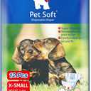 Pet Soft Dog Diapers Female - Disposable Puppy Diapers, Cat Diaper 12pcs XSmall
