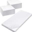 12 Pcs Daycare Cot Sheets for Sleeping Bulk 48 x 24 Inch Standard Size Preschool Soft Breathable Nap Rest Mat Crib Sheet for Kids Baby Boys Girls (White)