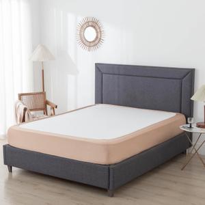 Box Spring Cover Queen Size, 4 Way Stretch Smooth and Elastic Wrap Around Band 4 Sides Bed Skirt for Hotel & Home - Queen, Camel