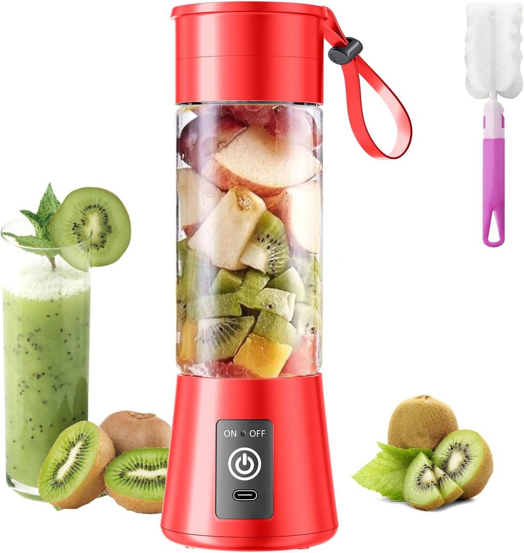 Personal Blender for Shakes and Smoothies - 2025 New Upgrade Cordless Portable Blender USB-C Rechargeable, 380Ml BAP Free Juice Cup, 6 Blades Freshly Squeezed for Picnic/Sprots, 20000Rpm/Min Speed