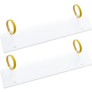 2 Pack Registration Sticker Plate 24" 4" Boat Registration Number Blank Board for Inflatable Dinghy, Registration Number Plate with Adjustable Velcro for Life Boat Registration Holder