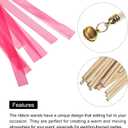 2 x MECCANIXITY 20Pcs Wedding Ribbon Sticks Party Ribbon Streamers Sticks for Wedding Party Celebration Rose Pink