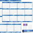 24" x 36" 2026 Wall Calendar Erasable Starry Sky, Wet & Dry Erase Large Laminated Annual Yearly Planner - 12 Month Horizontal/Vertical Calendar January to December for Easy Planning, Organizing