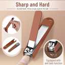 Nail Clippers and Beauty Tool Portable Set, Cuticle Nail Care Tools, 7pcs Stainless Steel Grooming Kit, Suitable for Home, Workplace, Outdoor Travel, Gift Giving, Salon., Beige+Brown