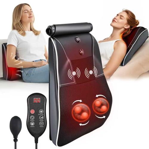 Shiatsu Back and Neck Massager with Heat,Back Massager for Pain Relief deep Tissue,3D Kneading Massage Pillow for Back,Shoulder,Leg,Gifts for Mom,Dad,Women