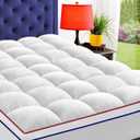 UBiuduy Mattress Topper King Size Cooling Mattress Pad Cover Extra Thick Mattress Pad 3D+7D Down Alternative Filling Plush Mattress Topper Pillow-Top with Deep Pocket Fitted to 8-21”Mattress