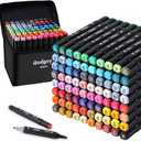 Alcohol Markers, 80 Colors Dual Brush Tip Permanent Art Markers, Coloring Marker, for Book Painting Card Making, Back-to-School Gifts