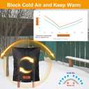 Backflow Preventer Cover Insulated with Thicker 7 Layers Fabric, 16" W x 20" H Backflow Cover with Aluminum Foil Layer for Winter Pipe Freeze Protection, Backflow Insulation Cover