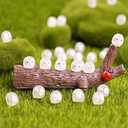 10 x 10-Piece Mini Luminous Elf Fairy Garden Accessories Set - Mysterious Black Briquettes Figurines for Bonsai Craft & Micro Landscape Gnomes Garden Magic, Enchanting Outdoor Patio Lawn Yard Decoration